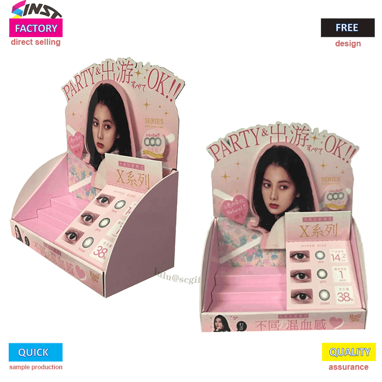 Cardboard Colorful Counter Top Display Box for Makeup