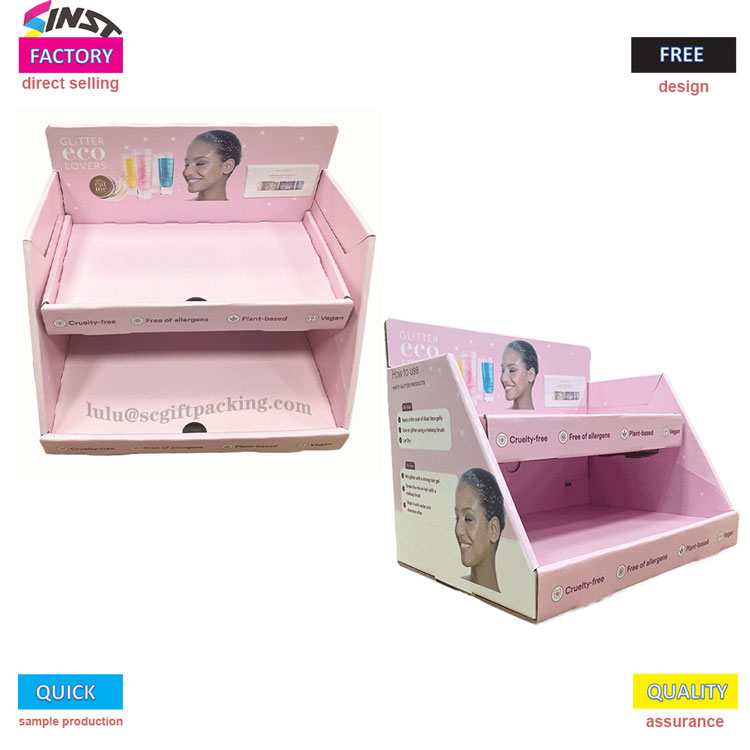 Desktop facial cleanser corrugated paper display stand