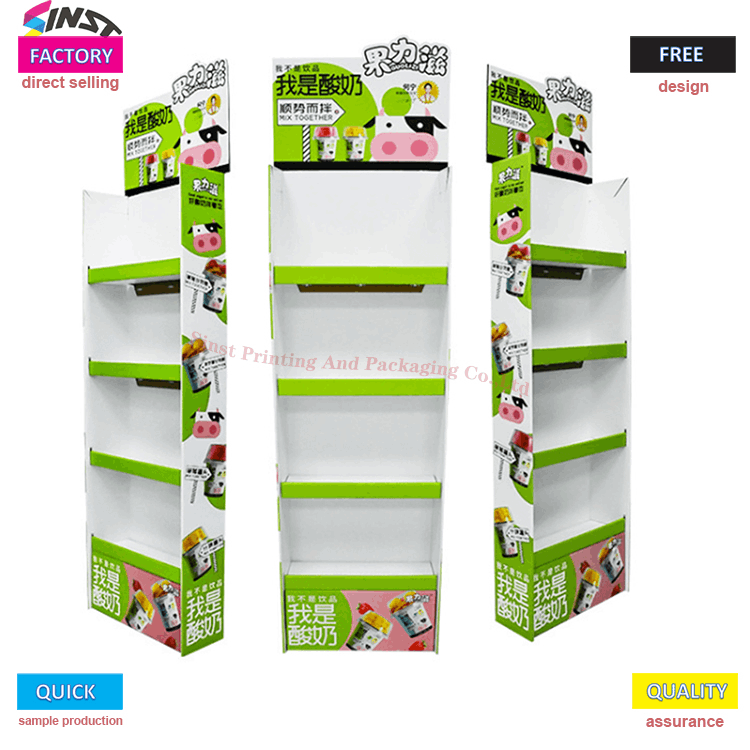 Shopping mall carton display rack for milk drink